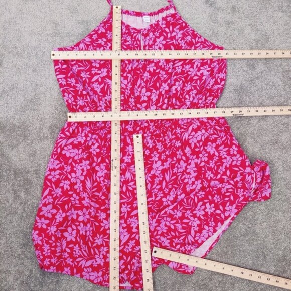 Old Navy Womens Halter Jumpsuit in Pink Size XL Tropical Wide Leg - Picture 5 of 5